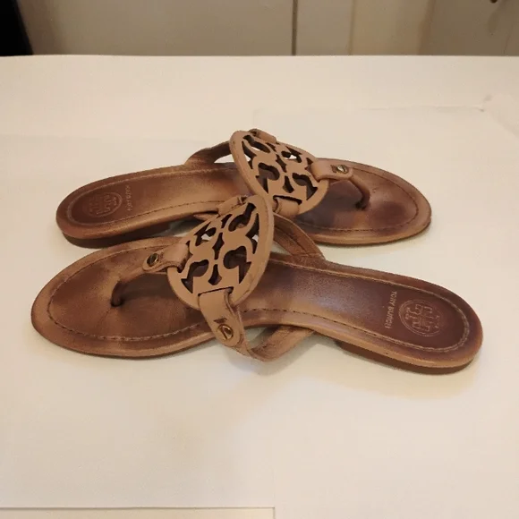 Tory Burch Brown Leather Miller Sandals - Picture 2 of 16